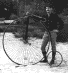 Robert Howe and his Columbia Expert highwheel in Yosemite valley, 1986